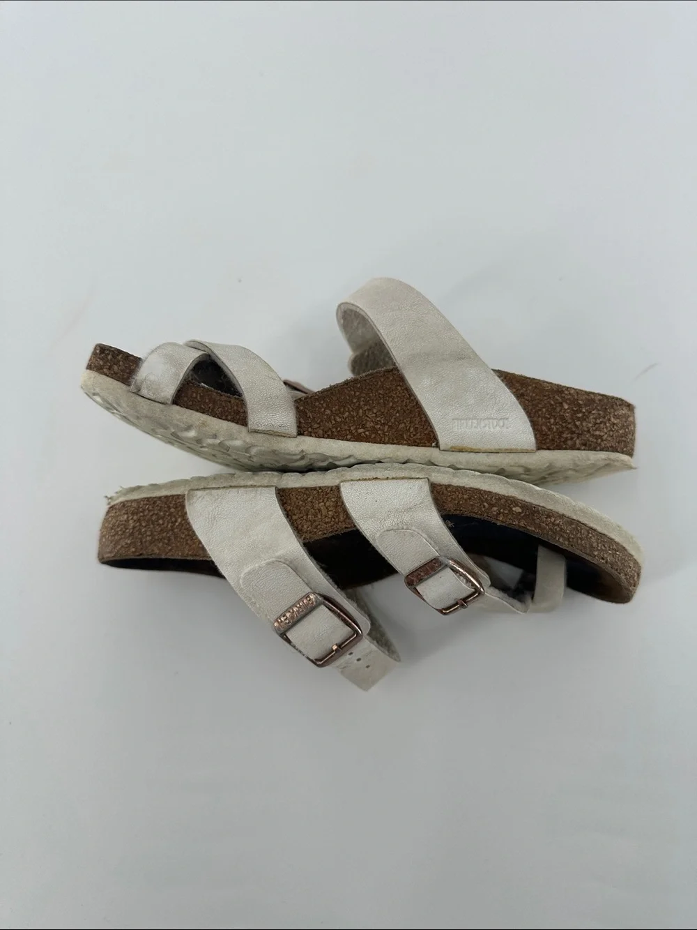 Birkenstock Off-White Double-Buckle Kids Sandals